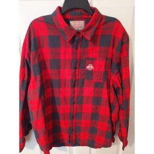 Ohio State Long Sleeve Black and Red Flannel Shirt XXL